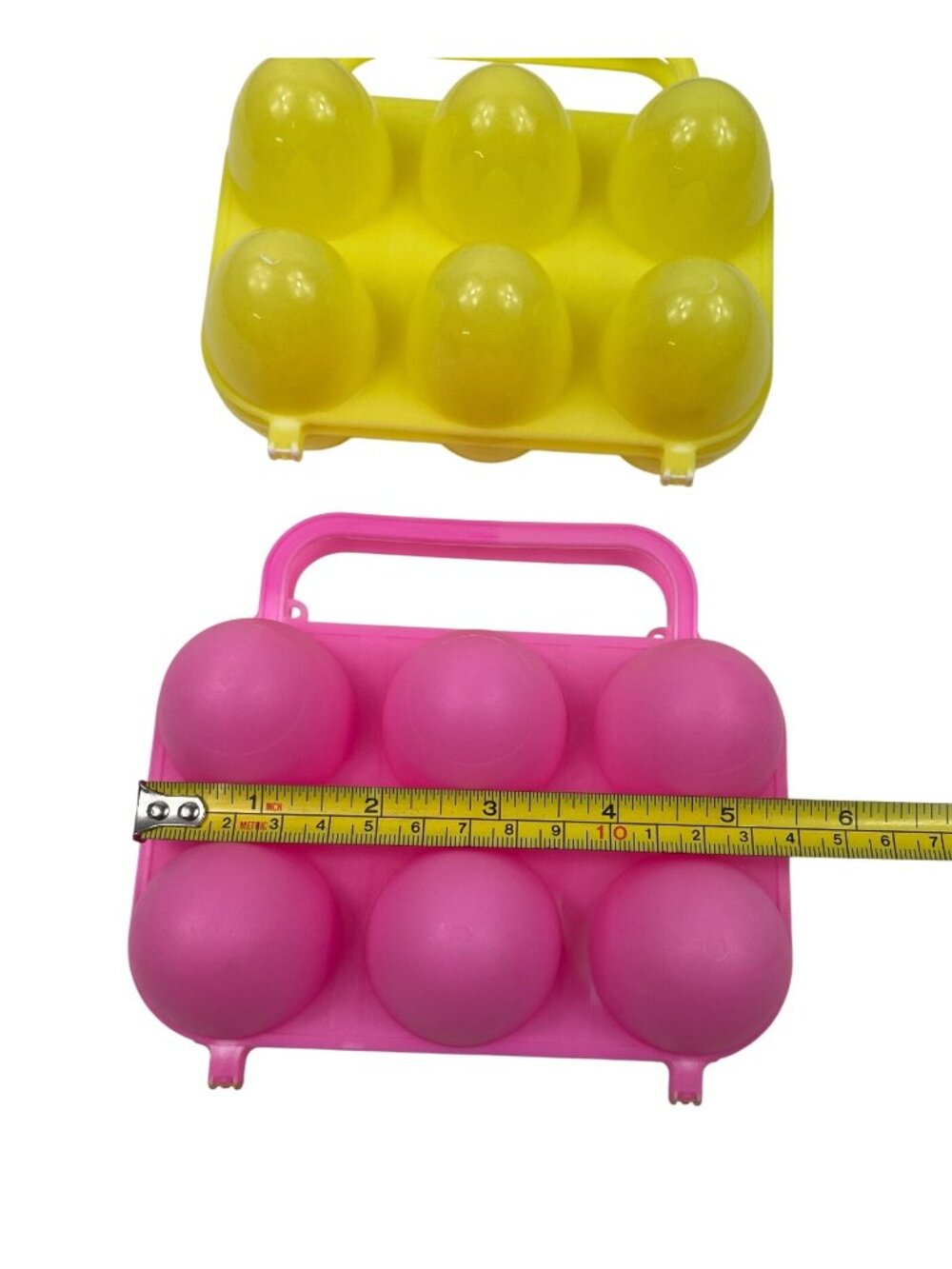 Two 2 Vintage Pink & Yellow Smooth Jello Jigglers Easter Egg Molds Jello Shots - Picture 8 of 9